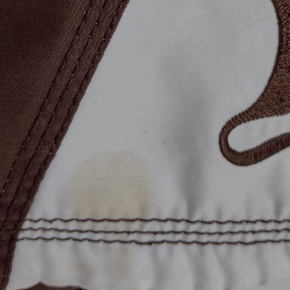 Hurley Embroidered Spell Out (On Back) Side Pocket Brown & White Board Shorts - Picture 10 of 14